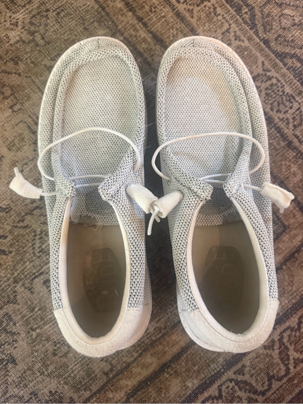 HEYDUDE Lightweight Mesh Slip-On Shoes - White
